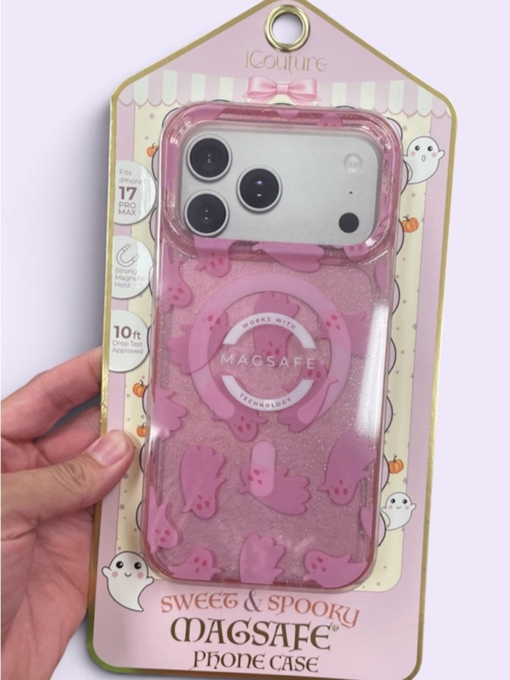 Pink Ghost MagSafe Phone Case for iPhone 17 Pro Max
